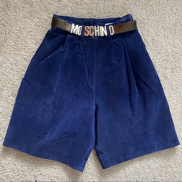 Gorgeous Vintage Genuine Suede Trouser Style High Waisted Shorts Size 8